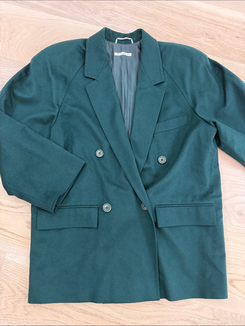 Vintage MAX MARA Made in Italy 100% Virgin Wool Double Breasted Oversized Blazer